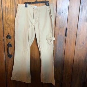 Worn twice khaki cargo bootcut pants